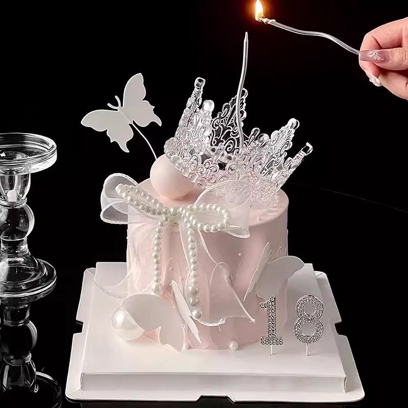 网红仙女18岁蛋糕装饰水晶皇冠摆件珍珠蝴蝶结生日插件烘焙装扮,淘宝优惠券,粉丝福利购,淘宝优惠卷
