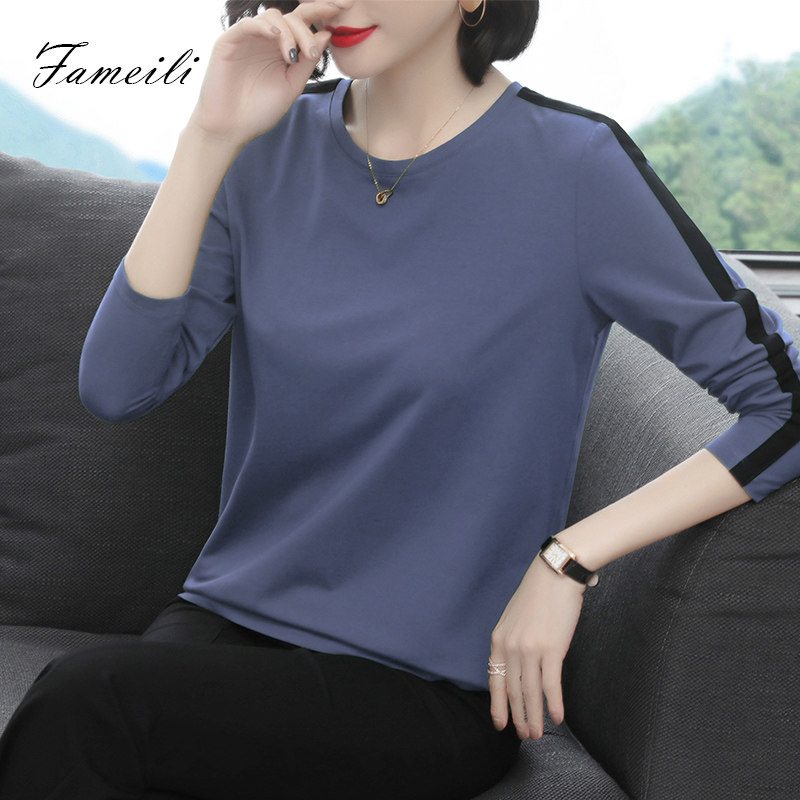 长袖t恤2020秋装新款大码打底衫 法美丽T恤