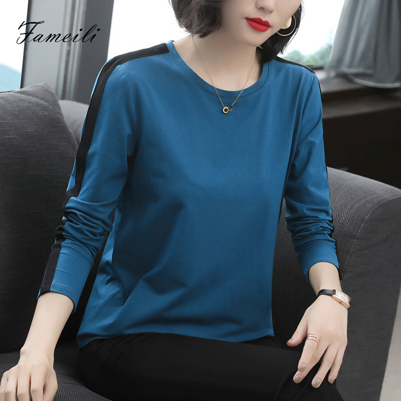 长袖t恤2020秋装新款大码打底衫 法美丽T恤