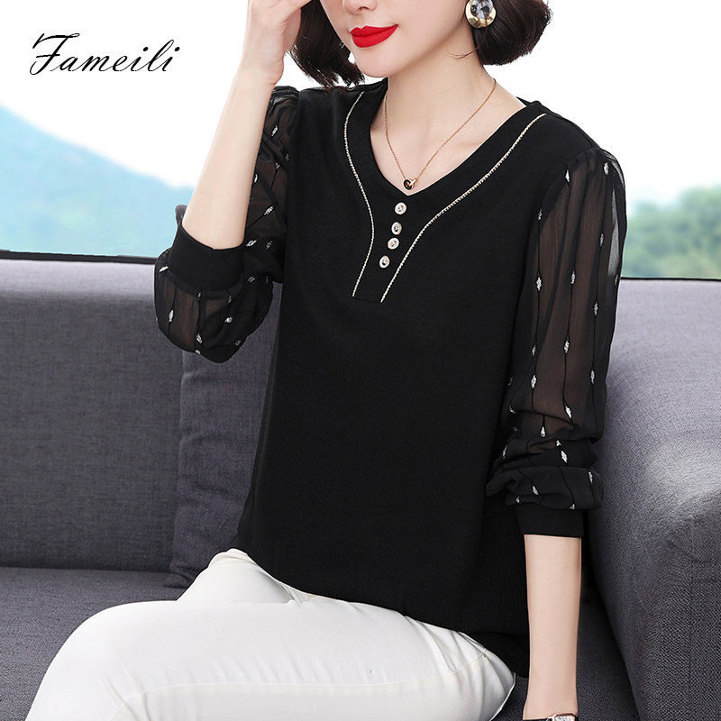 妈妈装2021秋季新款时尚宽松t恤 法美丽T恤