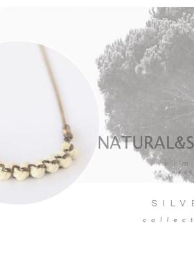 西班牙手工编织绳黄铜锁骨链现货