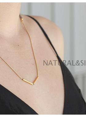 欧洲极简风手工镀金编织项链饰品