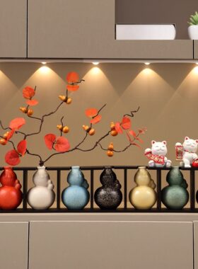 五福临门葫芦花瓶插花