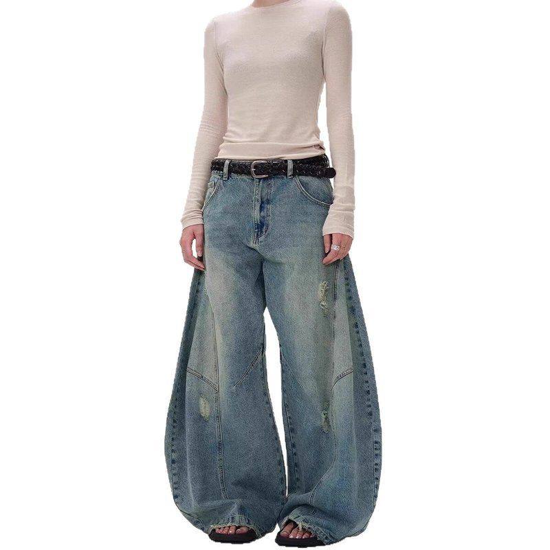 同款裤子美式浅蓝色新款水洗复古垂感时尚男女直筒阔腿牛仔裤拖地,淘宝优惠券,粉丝福利购,淘宝优惠卷