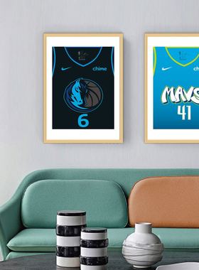 NBA球星球队球衣库里海报装饰画卧室儿童房科比詹姆斯办公室挂画