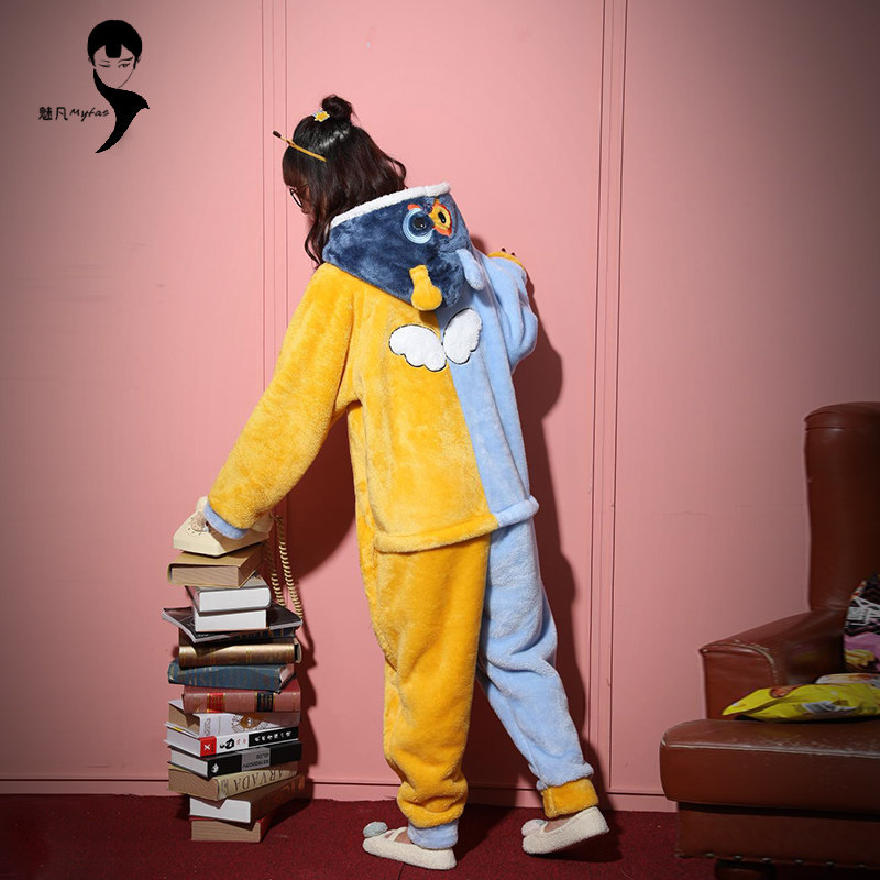 双层加厚可爱十二星座珊瑚绒睡衣 魅凡服饰睡衣/家居服套装