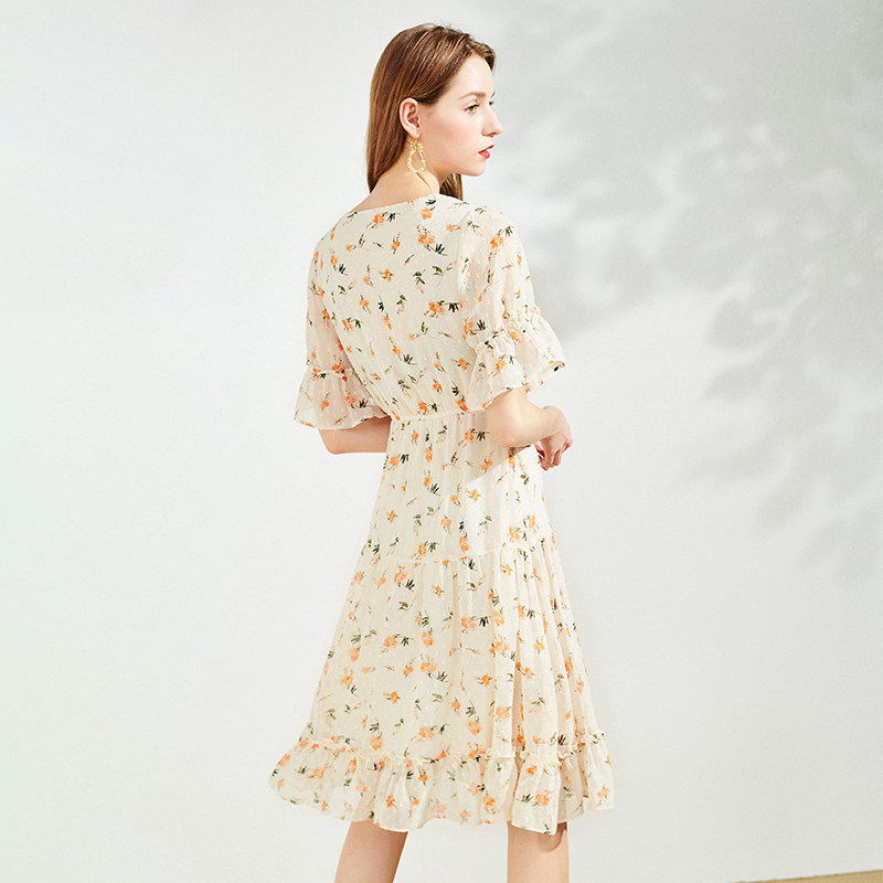 碎花连衣裙女2020雪纺 百达依莉连衣裙