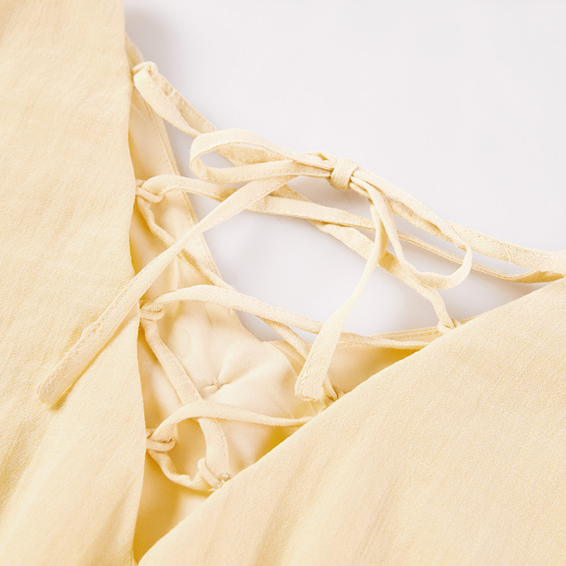 法式甜美连衣裙女2020 v领 百达依莉连衣裙