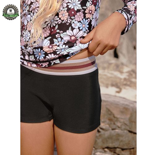 代购NEXT儿童分体泳衣 26夏女童黑色花卉沙滩长袖防晒泳装 3-16岁 - 图1