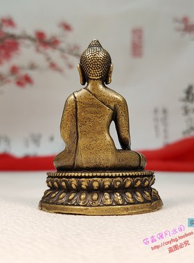实心纯黄铜佛祖随身小佛像摆件