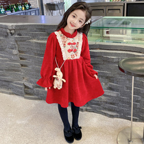 Girl Autumn Winter Plus Suede Dress Dress Fashion Foreign Air Great Boy New Year Red Girl Beiyr Clothes Winter Dress Princess Dresses