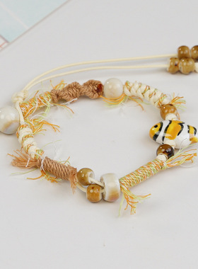 景德镇陶瓷手串大狗狗系列陶瓷手链饰品学生手编绳摆摊饰品精品店