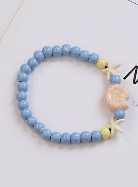 景德镇新款彩色手绘鱼陶瓷手链男女学生礼物陶瓷饰品手串饰品