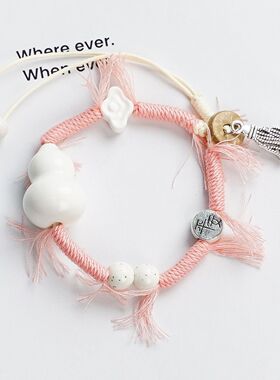 景德镇陶瓷手串重工编制星星小清新甜美手链女情侣学生闺蜜编织手