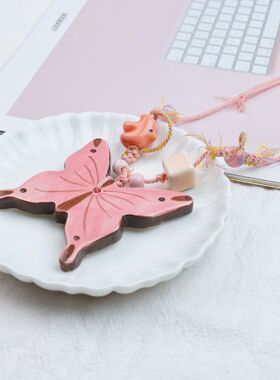 景德镇国风陶瓷蝴蝶中式高颜值小众项链配饰女锁骨首饰跨境毛衣链