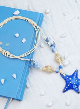 景德镇陶瓷海星小清新夏天出游项链锁骨链配饰搭配直播货源