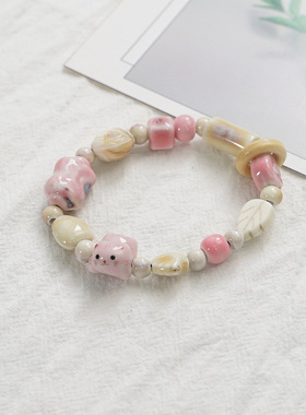 陶瓷手串手链有质感手钏小众感串珠手串女可爱手环配饰新品