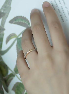 轮回 足银999纯银莫比乌斯环戒指情侣对戒唐草纹小众简约七夕礼物