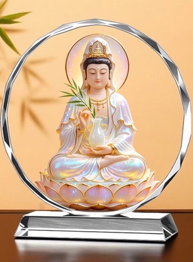杨柳观音水晶供奉摆件