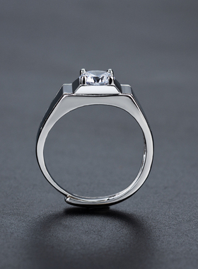轻奢镀铂金原创设计男钻戒轻奢