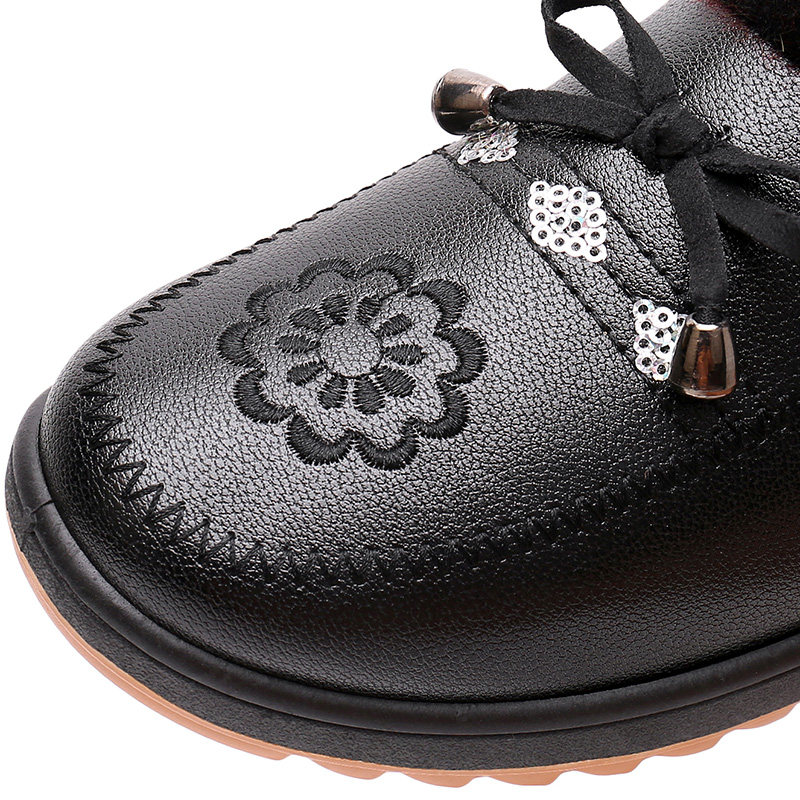 冬季妈妈鞋棉鞋加绒保暖中老年女鞋老人平底防滑软底防水皮革布鞋,淘宝优惠券,粉丝福利购,淘宝优惠卷