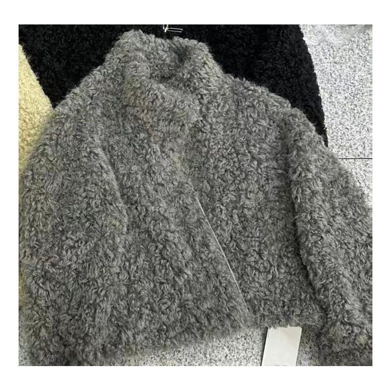 仿羊羔毛外套韩系2025秋冬新款百搭小个子立领洋气高级感穿搭女 - 图0