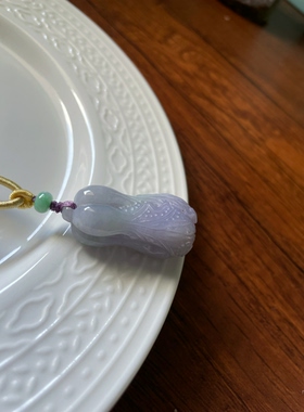 天然翡翠a货紫招财遇百财生财白菜毛衣链吊坠车挂件包挂配饰玉坠