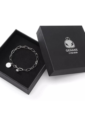 小众拼接圆盘钛钢手链小银珠