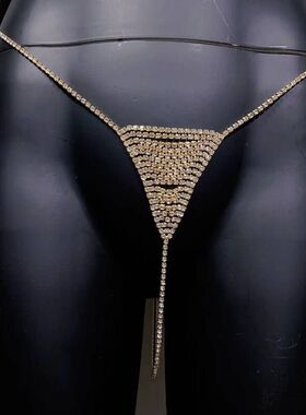 欧美饰品时尚性感水钻内裤比基尼身体链夜店女王丁字裤body chain