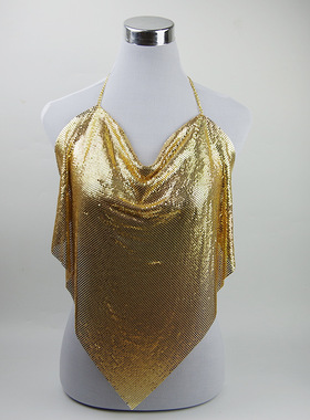 欧美速卖通跨境项链女性感沙滩比基尼铝网布胸链身体链