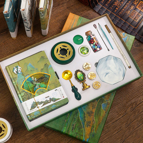 故宫文创千里江山图中国风火漆印章套装全套章头小麻薯六一儿童节 - 图2