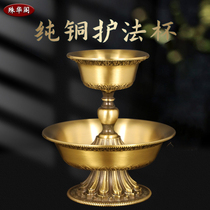 Pure copper protective glass with fine engraved textures clear for a cup of Buddhist parish