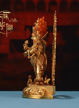 藏式铜制六臂玛哈嘎拉精工佛像