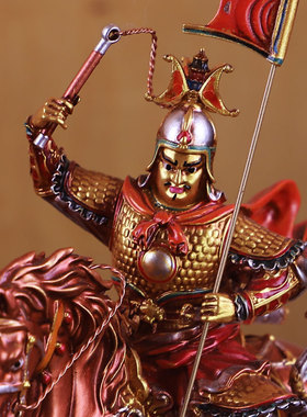 格萨尔王佛像彩绘家用供奉护法佛像藏传密宗家用车载平安摆件5寸