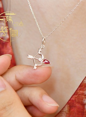 S925纯银作明佛母怀爱弓箭吊坠