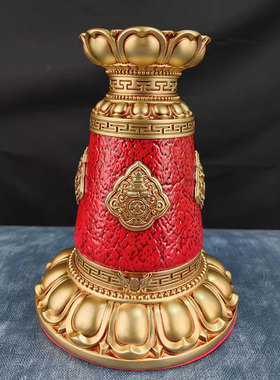 学院款手摇底座树脂莲花佛堂藏传