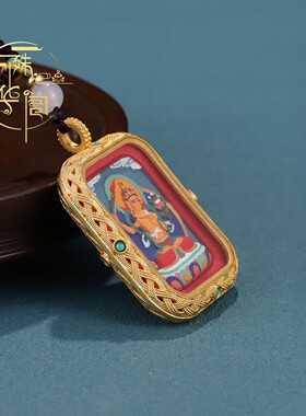 藏式手绘擦擦文殊菩萨彩绘唐卡