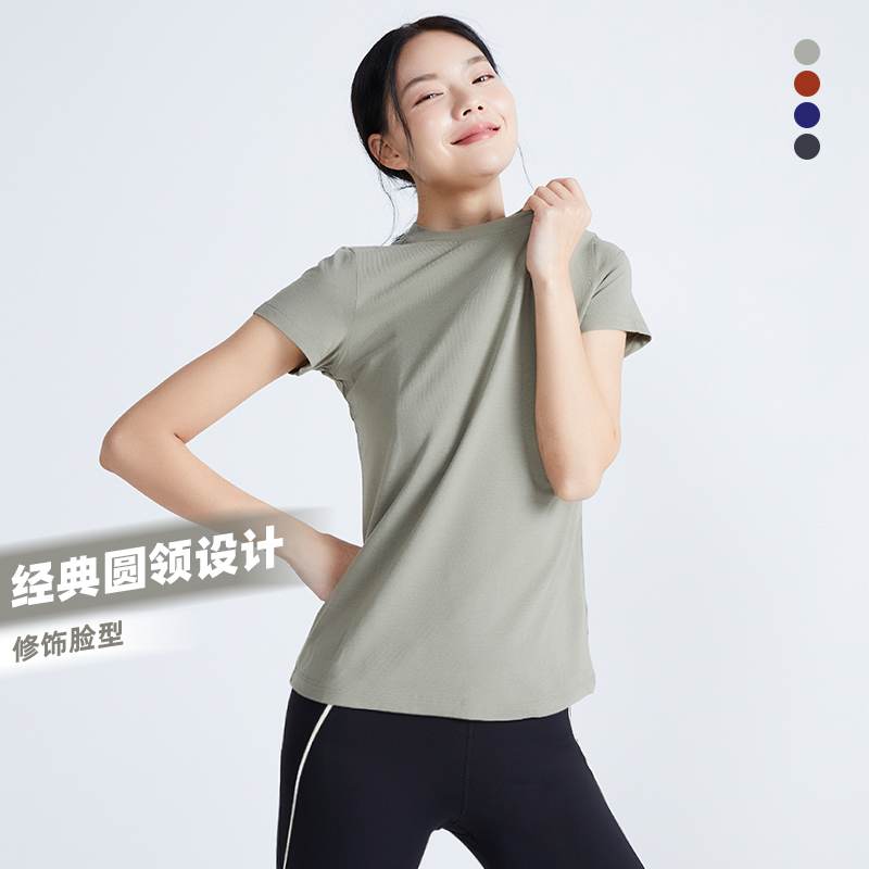 怪力Sports运动上衣女舒适透气速干t恤修身健身服跑步训练瑜伽短t