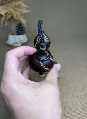 玉剑十字天经手工雕刻葫芦挂饰