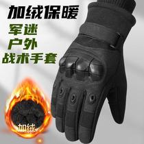 Gloves Mens Autumn Winter Warm Plus Suede Outdoor Tactical Riding Anti-Wear Windproof Motorcycle Thickened Gloves