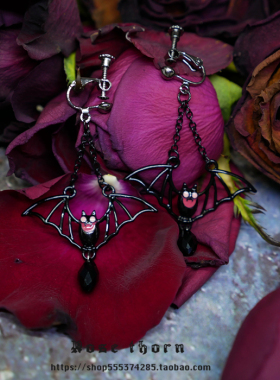吊链小蝙蝠水晶耳环项链万圣节