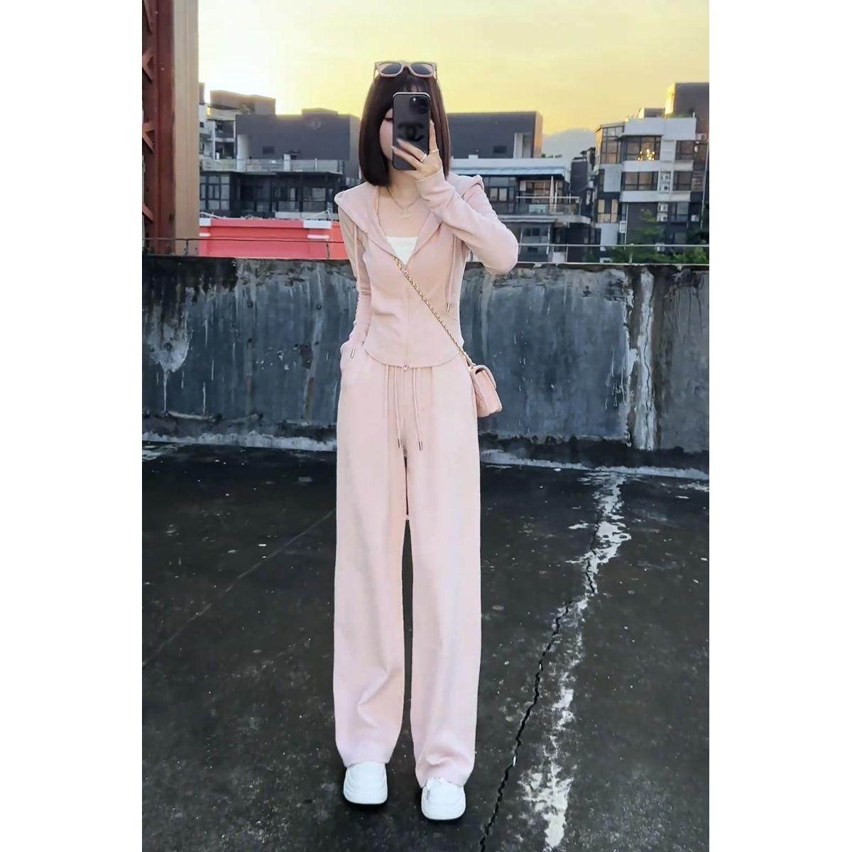 大码春秋季时尚洋气高级感显瘦两件套女连帽卫衣休闲运动套装胖mm,淘宝优惠券,粉丝福利购,淘宝优惠卷