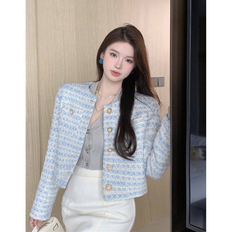 珍珠扣小香风外套女2026春秋新款法式设计感小众宽松短款气质上衣,淘宝优惠券,粉丝福利购,淘宝优惠卷