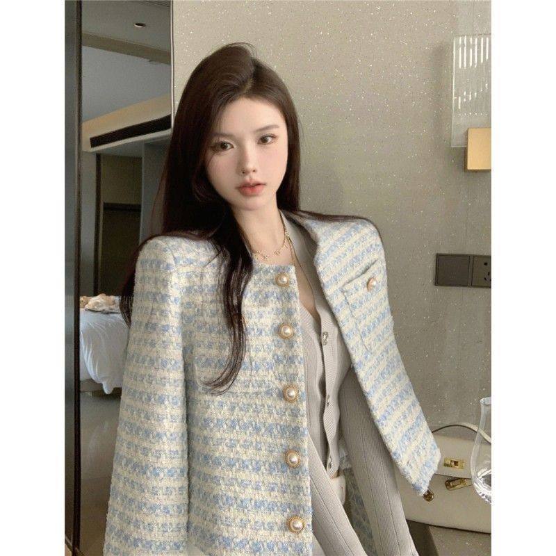 珍珠扣小香风外套女2026春秋新款法式设计感小众宽松短款气质上衣,淘宝优惠券,粉丝福利购,淘宝优惠卷