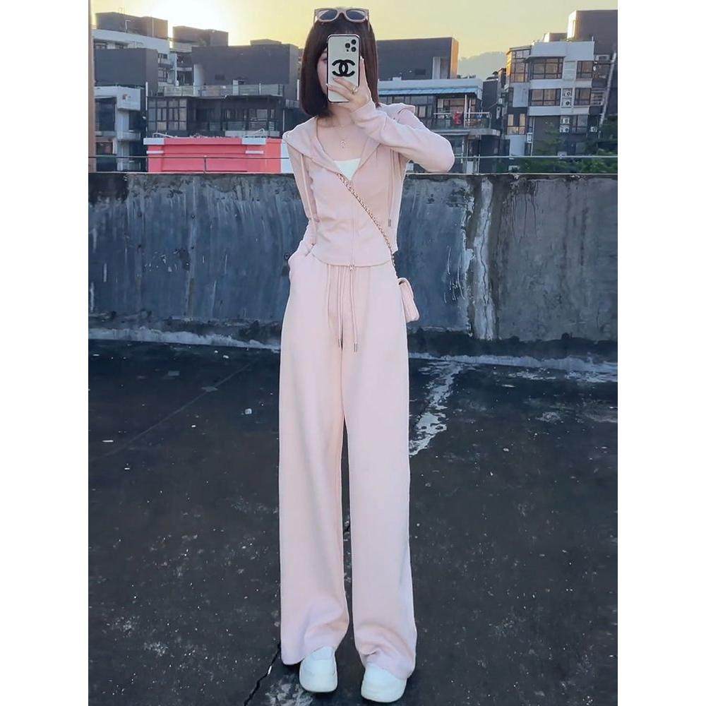 大码春秋季时尚洋气高级感显瘦两件套女连帽卫衣休闲运动套装胖mm,淘宝优惠券,粉丝福利购,淘宝优惠卷