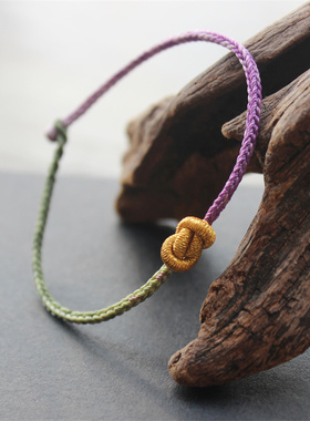 五方紫金缕手工编织财富手绳