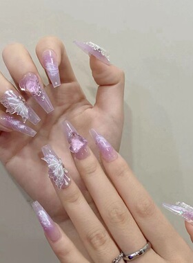 紫色温柔少女冰晶蝴蝶穿戴甲