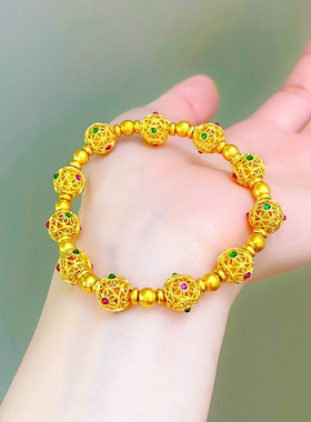 2025传承国风花丝鎏彩镂空手链设计感宫廷风时尚轻奢高档送礼女款