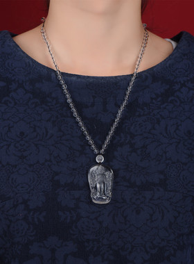 护身白水晶默摩利支天菩萨吊坠女