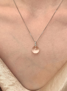 视频祝福白水晶吊坠女项链转运珠